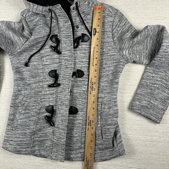 Women’s Sebby Coat Large Coat Gray & Black Toggle Buttons Jacket Medium - Picture 9 of 10